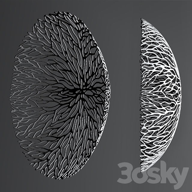 coral bowl round 3DS Max Model - thumbnail 3