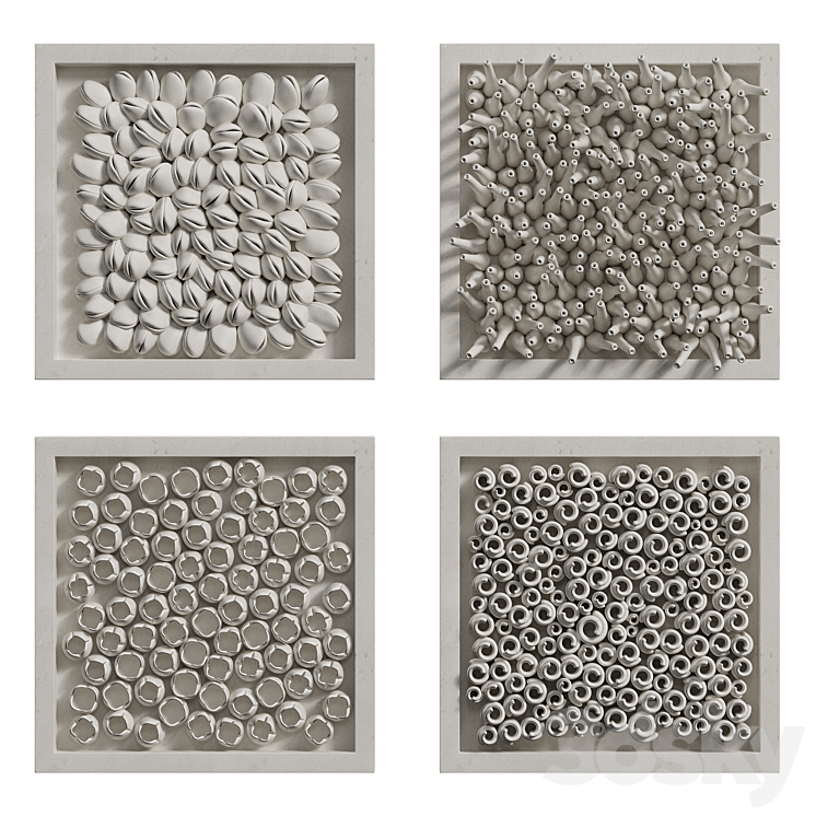 Coral Reef Wall Decoration in frames 2 3DS Max Model - thumbnail 1