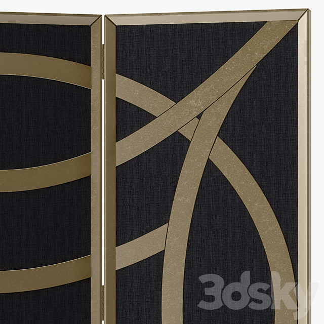 Currey & Company Clara Folding Screen 3DS Max Model - thumbnail 3