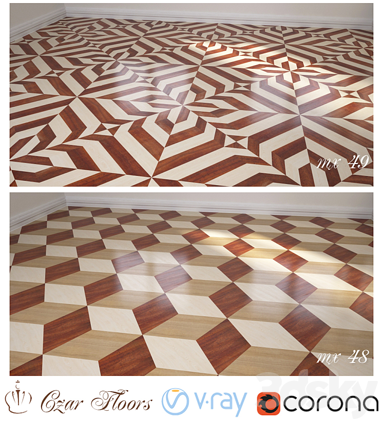 Czare Floors part 1 – art. Mx46 Mx47 Mx48 Mx49 3DS Max - thumbnail 2