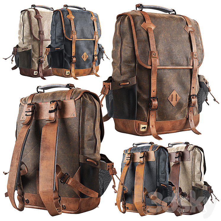 DAKOTA WAXED CANVAS COMMUTER BACKPACK 3DS Max - thumbnail 1