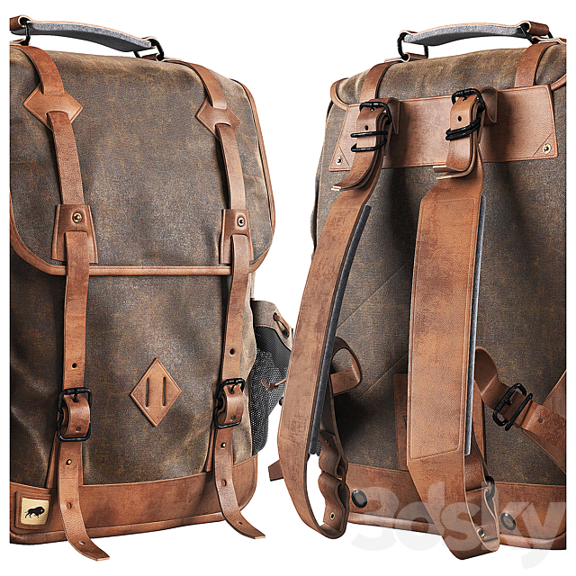 DAKOTA WAXED CANVAS COMMUTER BACKPACK 3DSMax File - thumbnail 2