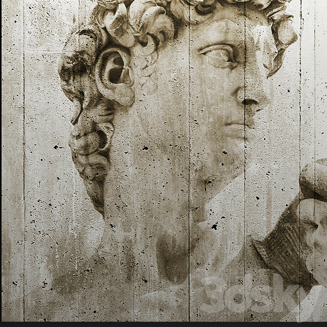 David Street Art Wall Mural. david. mural. painting. concrete. wall 3DSMax File - thumbnail 2