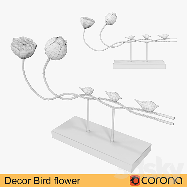 Decor bird flower 3DSMax File - thumbnail 2