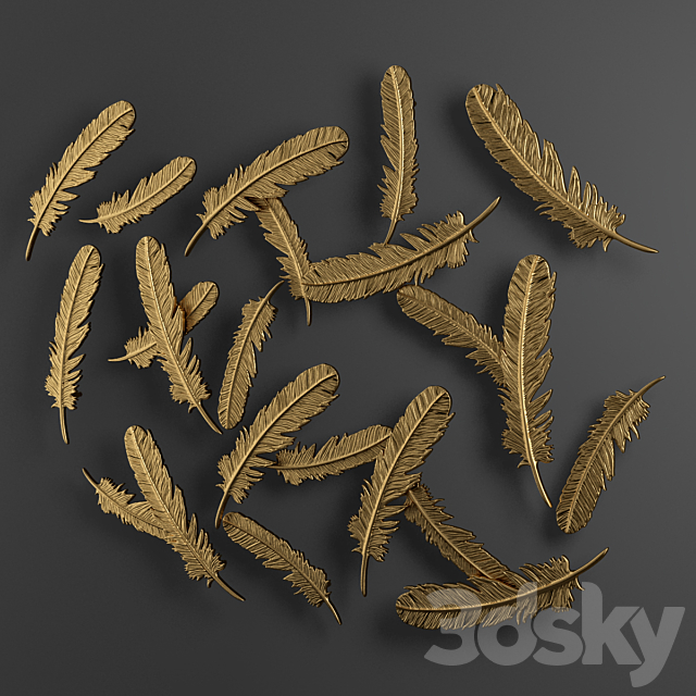 Decor feathers panel 3DSMax File - thumbnail 2