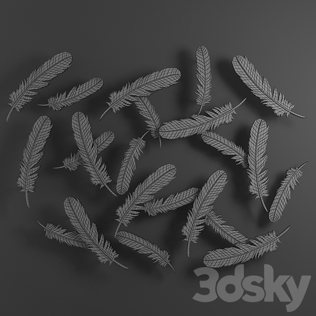 Decor feathers panel 3DSMax File - thumbnail 4