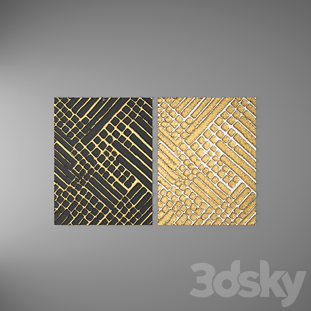 Decor for wall. Panel. 3D 3DS Max Model - thumbnail 3