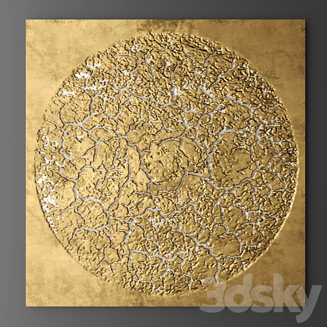 Decor for wall. Panel. luxury wall decor painting gold wall decoration panel abstraction sun 3ds Max - thumbnail 1