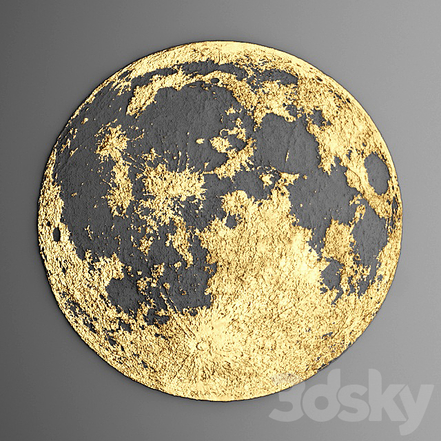 Decor for wall. Panel. Moon. 3DSMax File - thumbnail 1