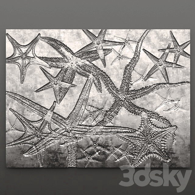 Decor for wall. Panel. Starfish 3ds Max - thumbnail 1