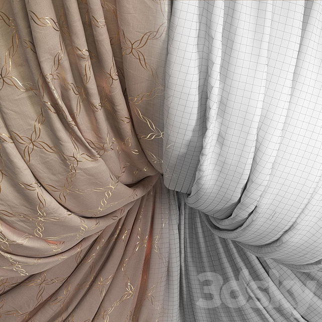 Decor from fabric to the ceiling 3DS Max Model - thumbnail 3