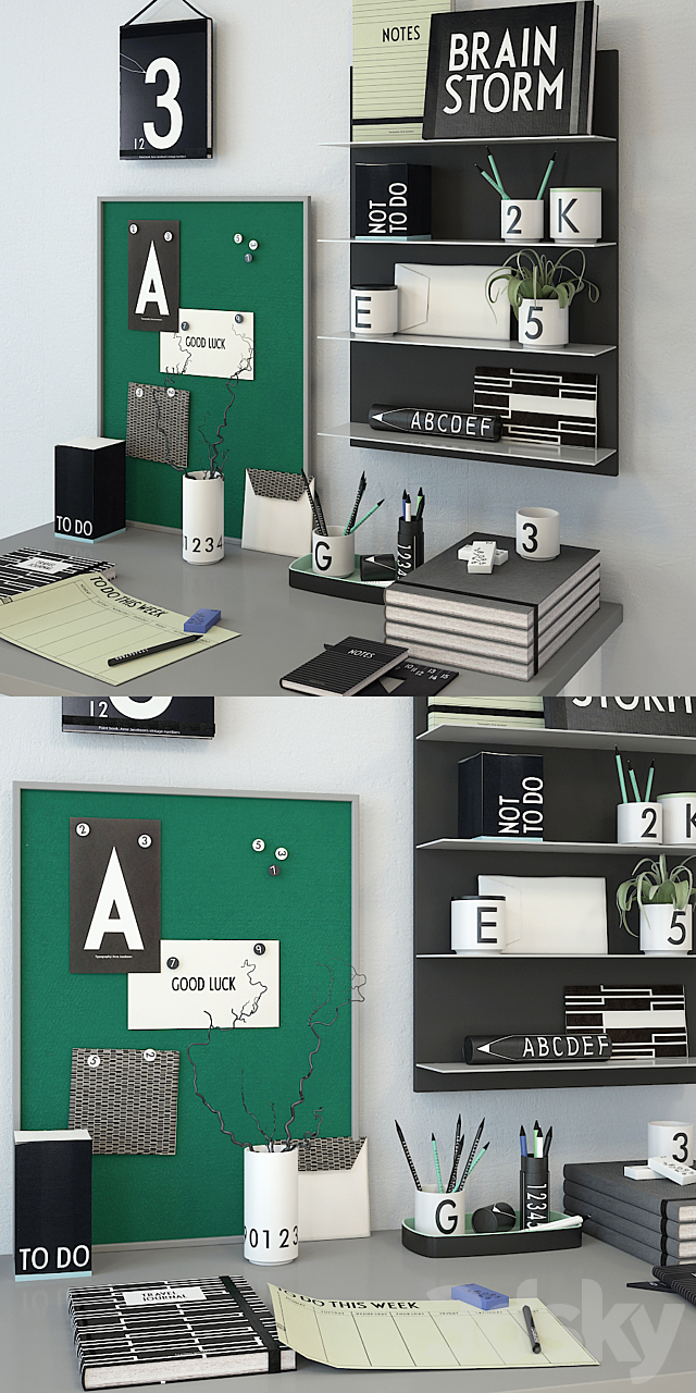 Decor Letters Green 3DS Max Model - thumbnail 2