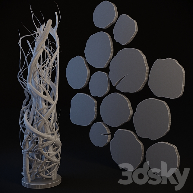 Decor made of wood and twigs 3DS Max Model - thumbnail 2