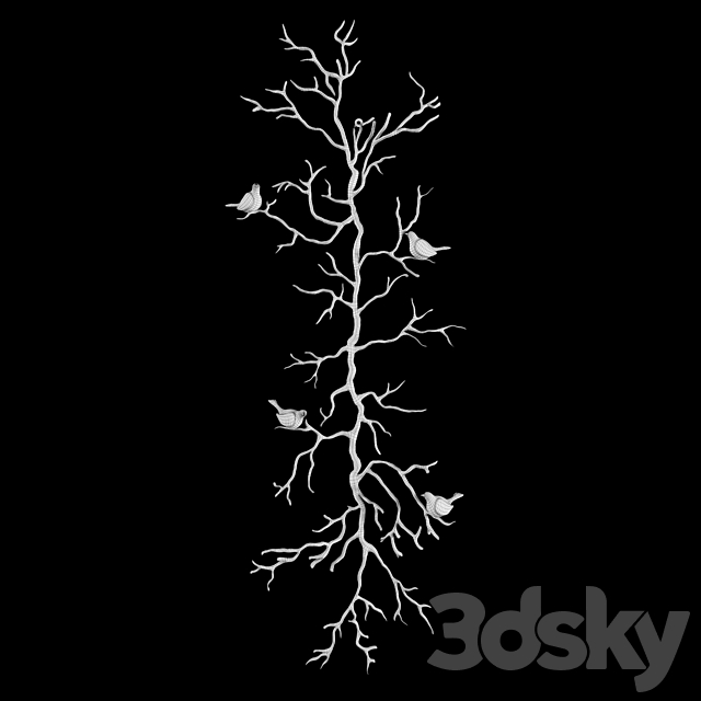 Decor wall metal “Branch” 3DSMax File - thumbnail 2