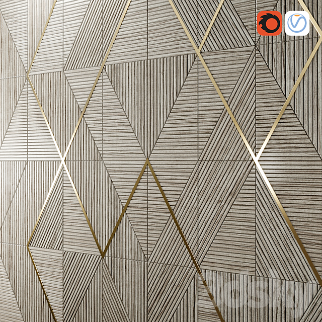 Decor wood panel 3DSMax File - thumbnail 1