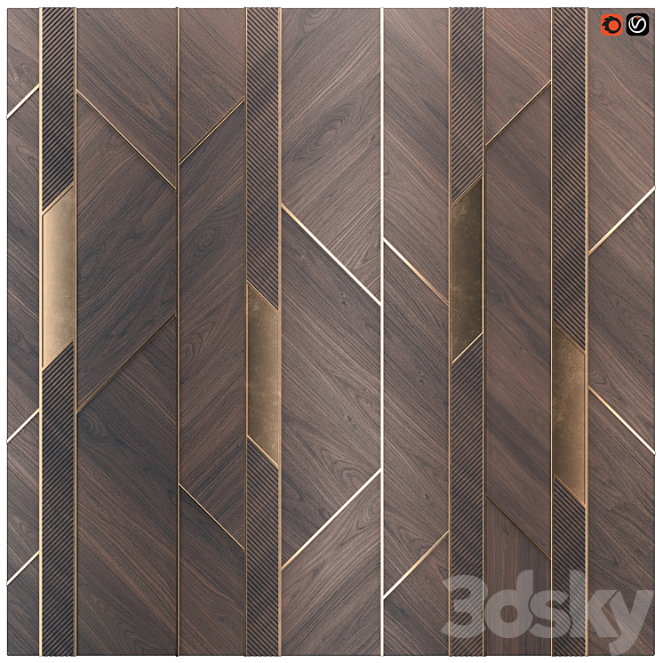 Decor wood panel 41 3DS Max - thumbnail 1