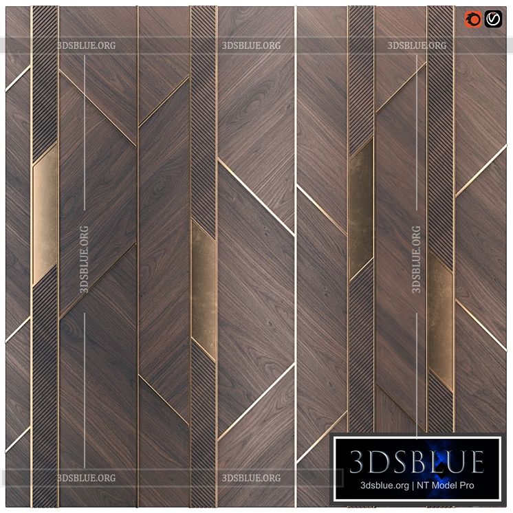 Decor wood panel 41 3DS Max - thumbnail 3