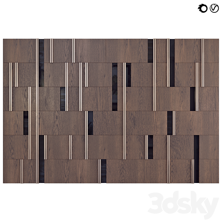 Decor wood Panel Sirmione 3DS Max Model - thumbnail 3