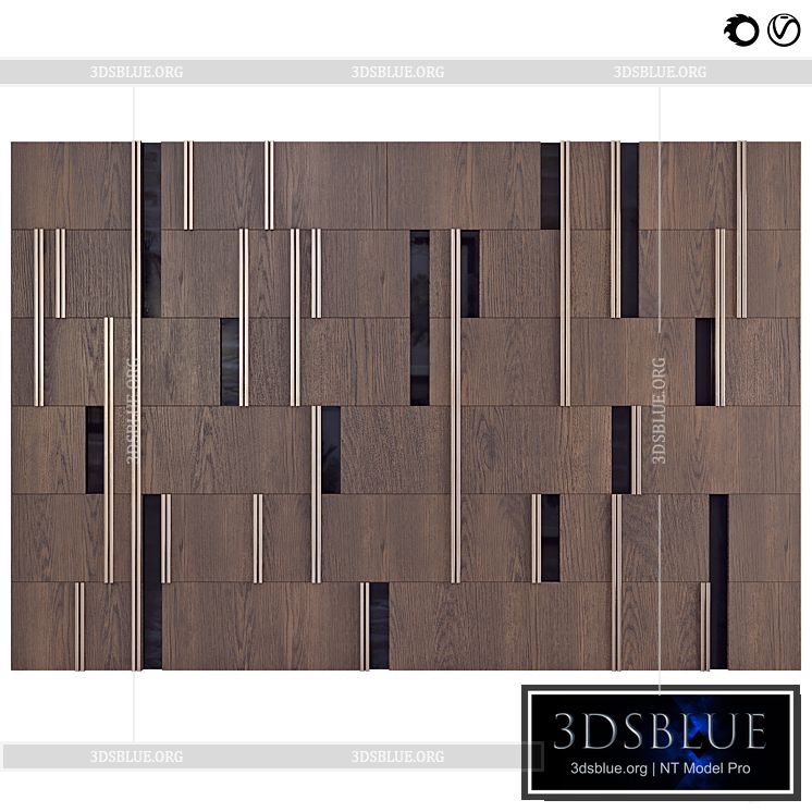 Decor wood Panel Sirmione 3DS Max - thumbnail 3