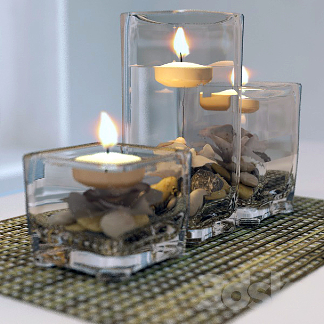 Decorative candles 3DS Max Model - thumbnail 3