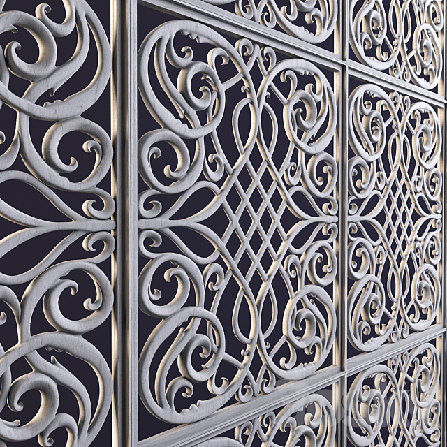 Decorative carved panel 3ds Max - thumbnail 2