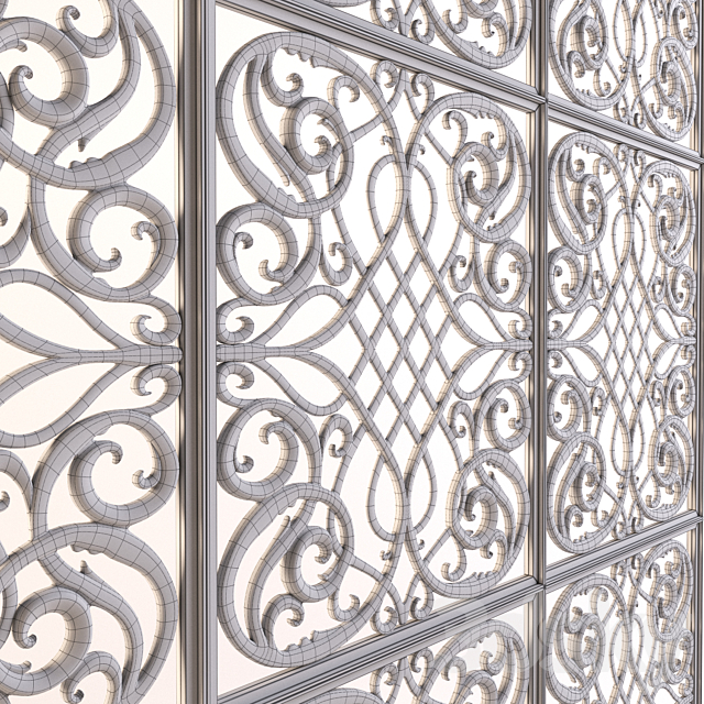 Decorative carved panel 3ds Max - thumbnail 3