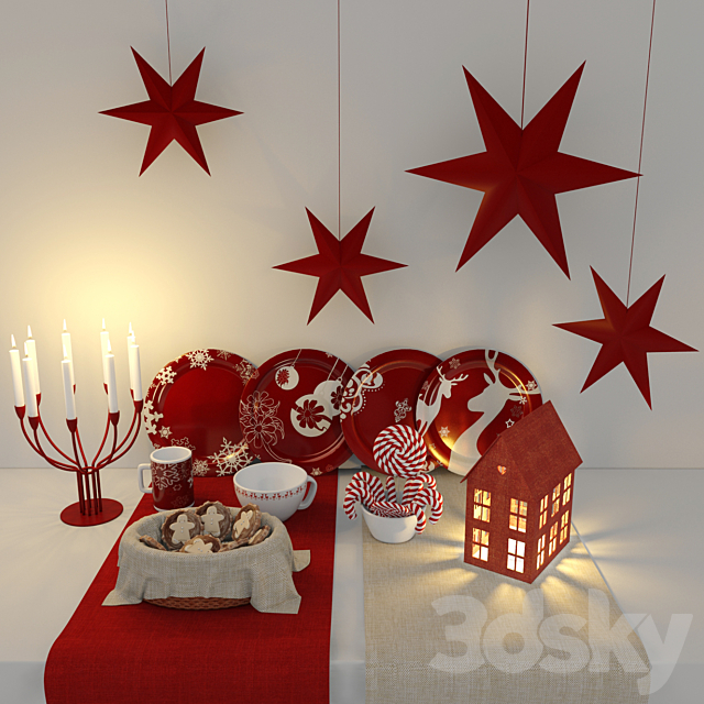 Decorative Christmas set 3DSMax File - thumbnail 1