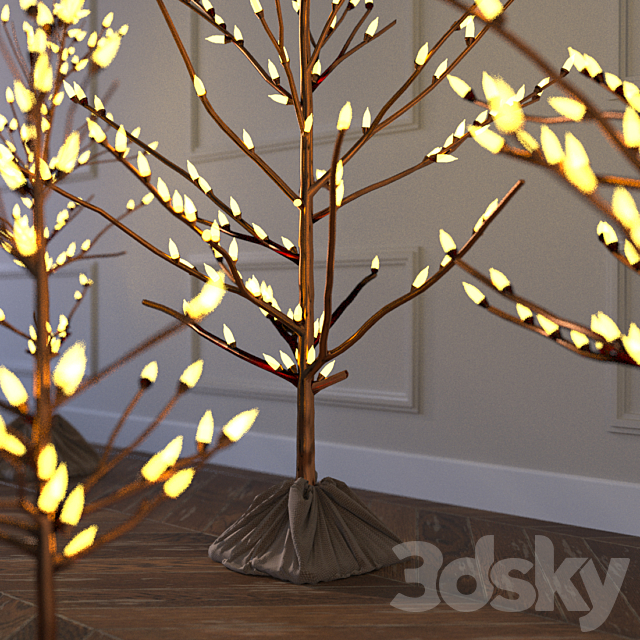 Decorative Christmas trees 3DS Max Model - thumbnail 2