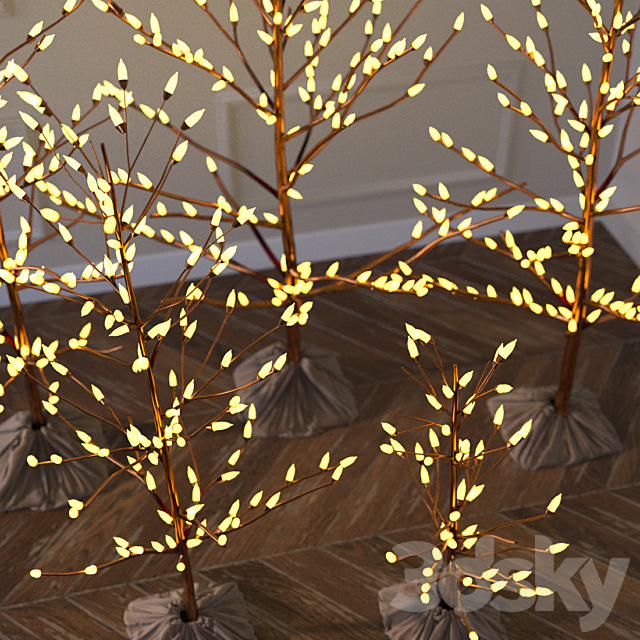 Decorative Christmas trees 3DS Max Model - thumbnail 3