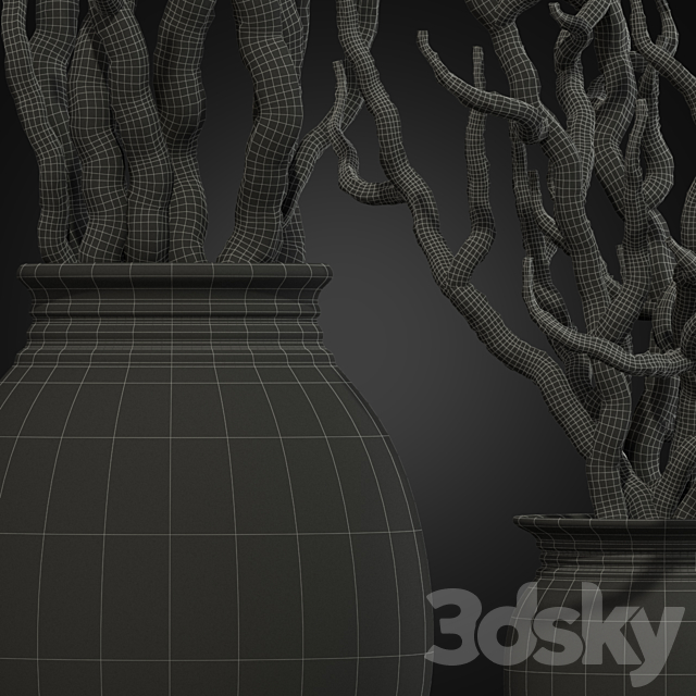 Decorative dry branch 01 3DS Max Model - thumbnail 2