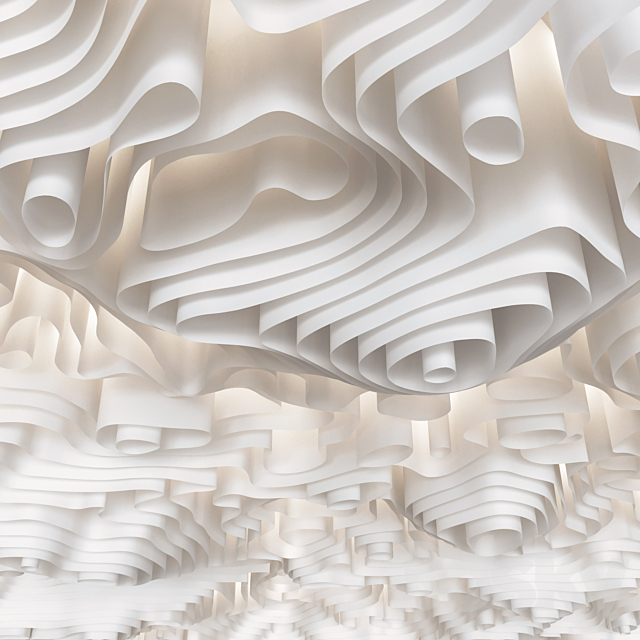 Decorative fabric ceiling 3ds Max - thumbnail 2