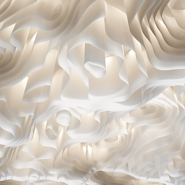 Decorative fabric ceiling 3ds Max - thumbnail 3