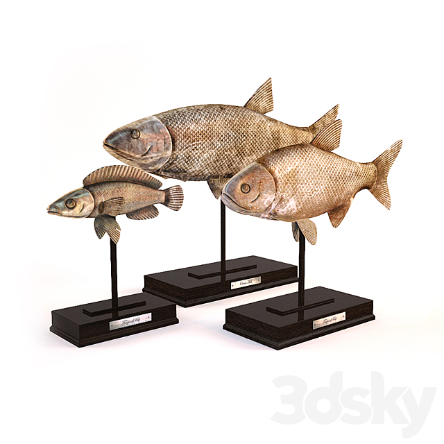 Decorative figurines “fishes” 3ds Max - thumbnail 1