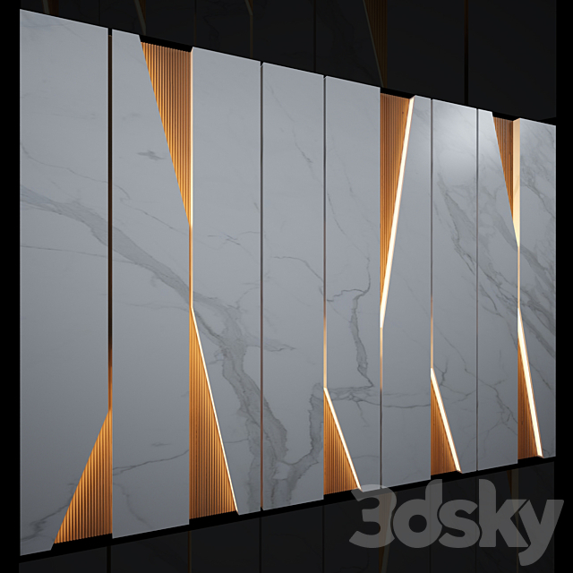 Decorative marble wall 3DSMax File - thumbnail 2