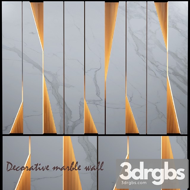 Decorative marble wall_2 3dsmax Download - thumbnail 1