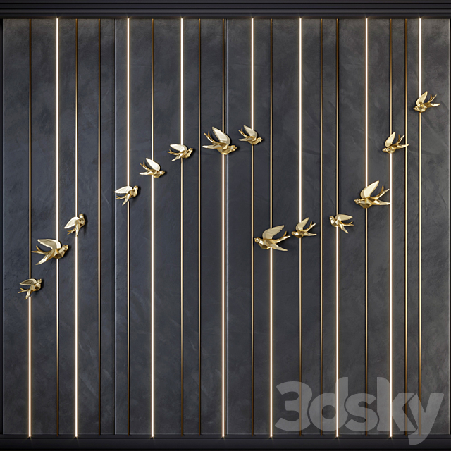 Decorative Panel Birds (1) 3DSMax File - thumbnail 1