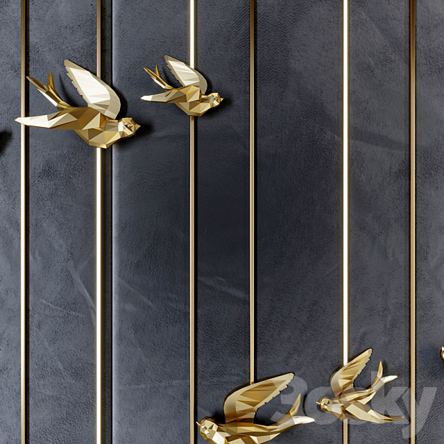 Decorative Panel Birds (1) 3DSMax File - thumbnail 2