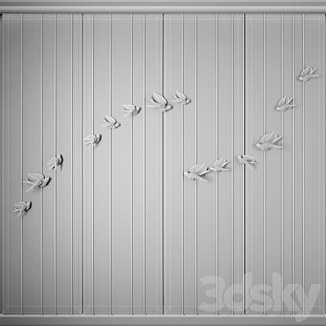 Decorative Panel Birds (1) 3DSMax File - thumbnail 3