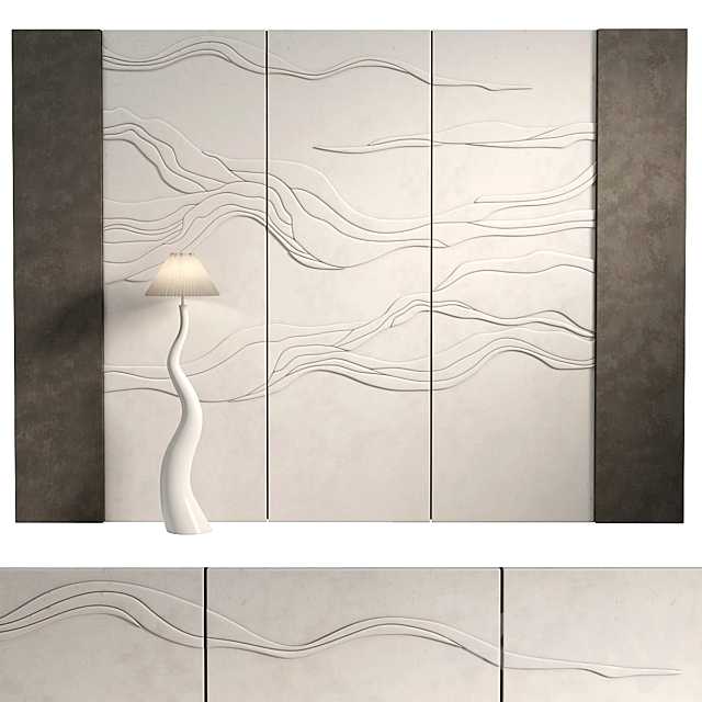 Decorative panel wave 2 3ds Max - thumbnail 1