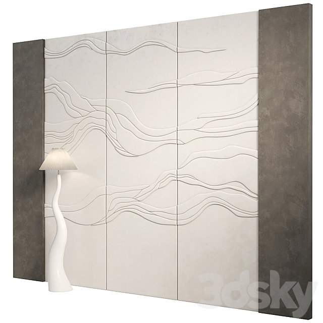 Decorative panel wave 2 3ds Max - thumbnail 2