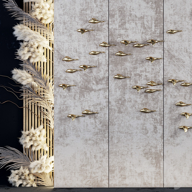 Decorative panel_Birds Gold 5 3DSMax File - thumbnail 2