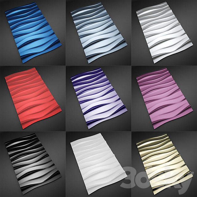 Decorative panels TRIDENELI Aqua 3DS Max Model - thumbnail 3