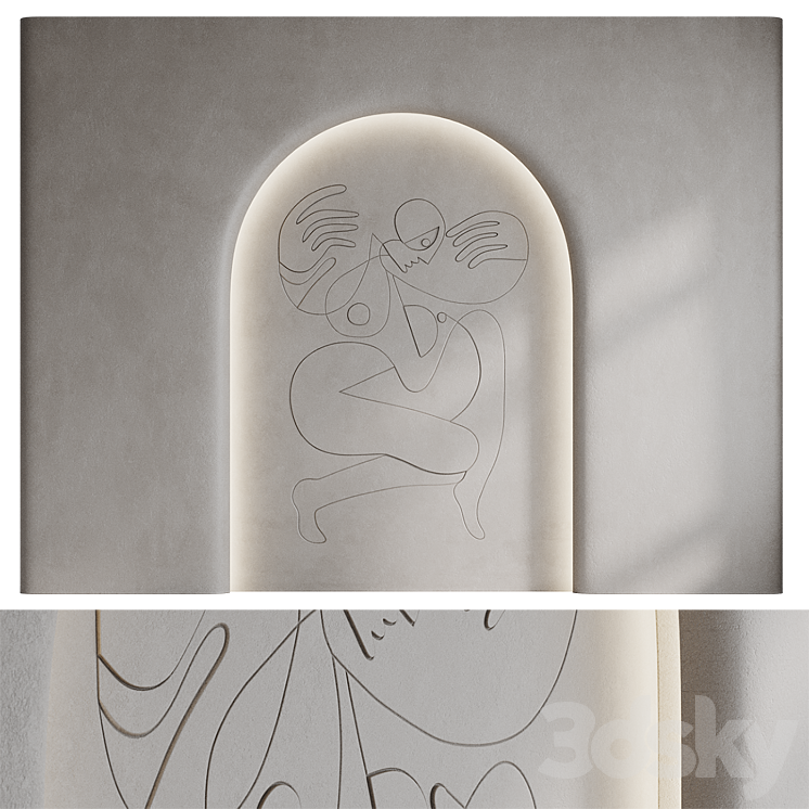 Decorative panels Womans 3DS Max Model - thumbnail 3