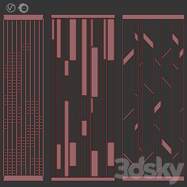 Decorative partition # 3 3DS Max Model - thumbnail 3