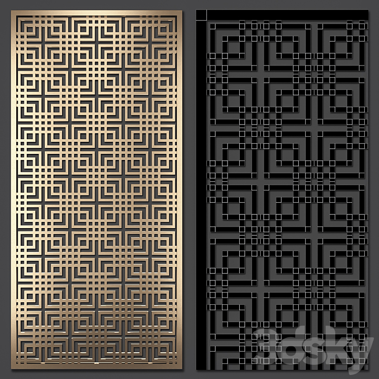 Decorative partition 3DS Max - thumbnail 2