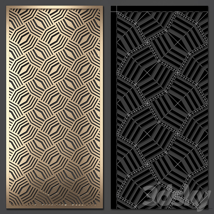 Decorative partition 3DS Max - thumbnail 2