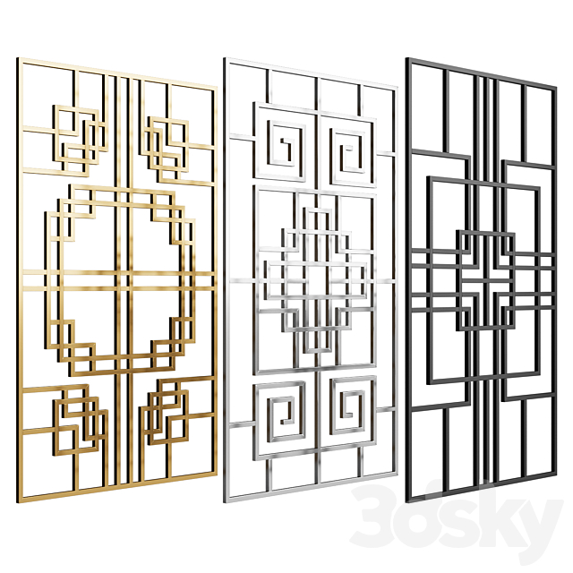 Decorative partition 3DS Max Model - thumbnail 2