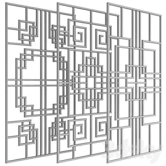 Decorative partition 3DS Max Model - thumbnail 3