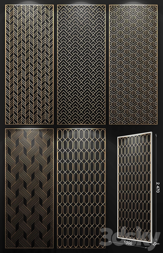 Decorative partition 3DS Max Model - thumbnail 2