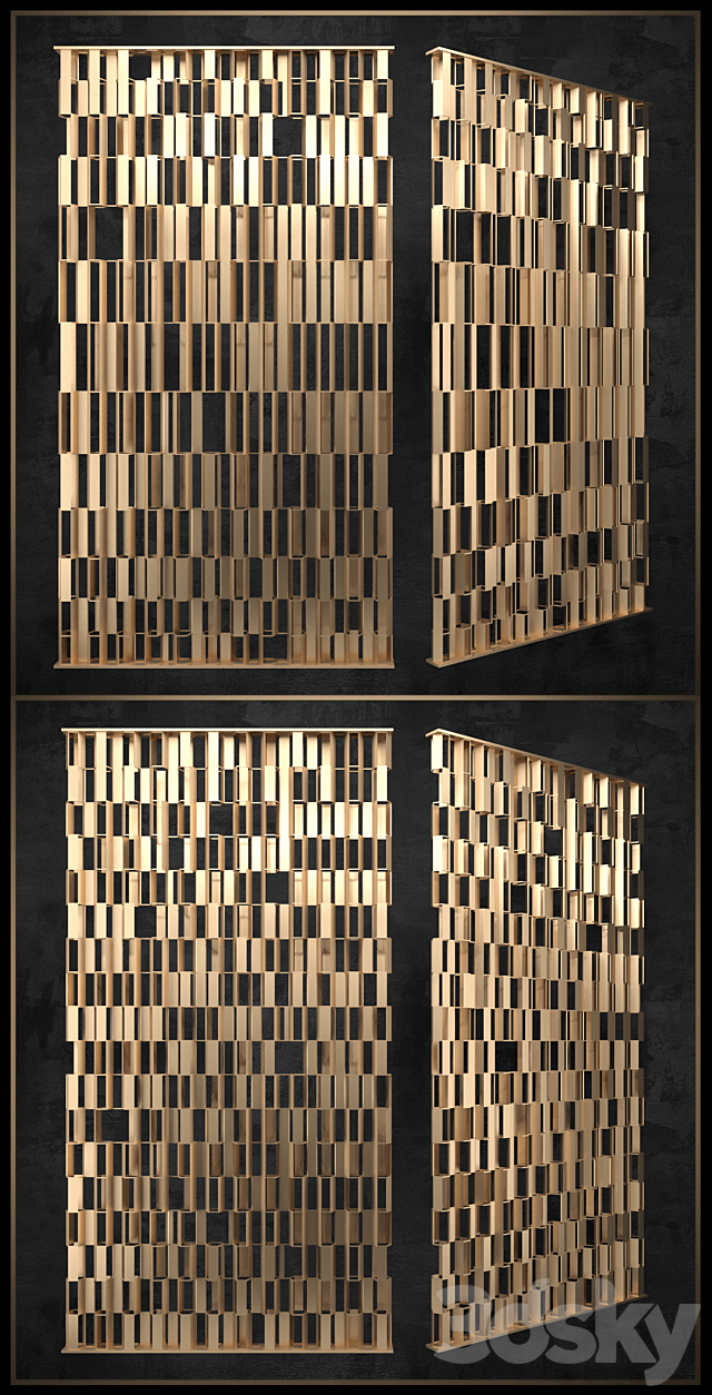 Decorative partition 3DS Max Model - thumbnail 2